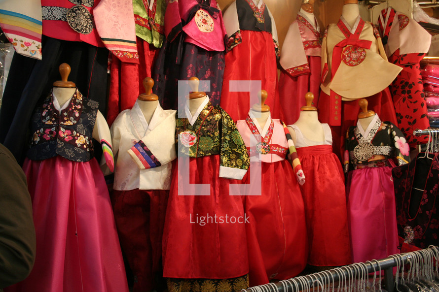 dresses in a Korean shop 