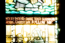 Stained glass window - follow me