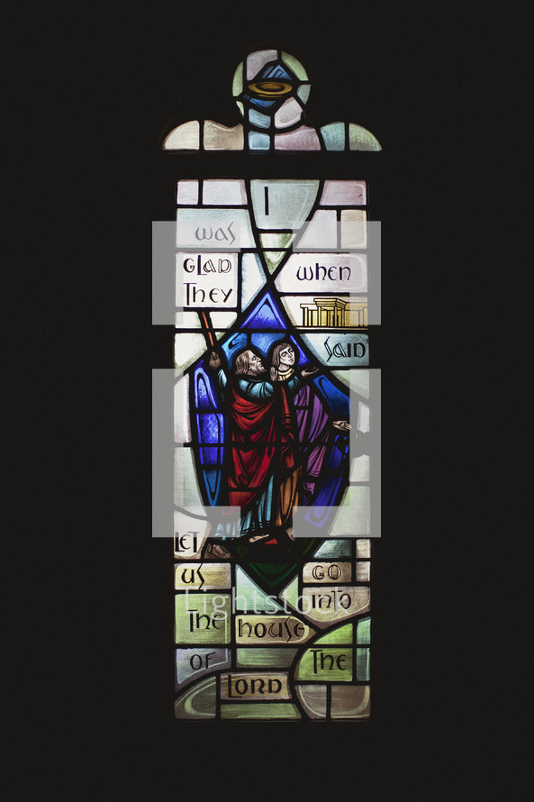 A stain-glassed window of Psalm 122:1