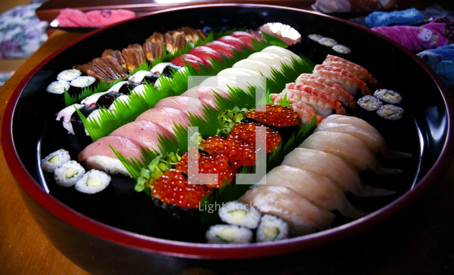 Seafood sushi platter