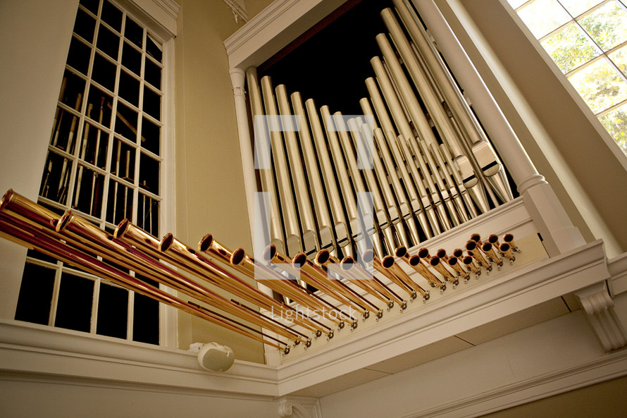 Organ pipes inside church