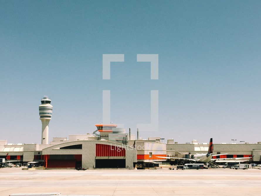 airport, airplanes, travel, tower, runway, terminals