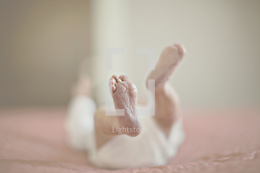 a newborns bare feet