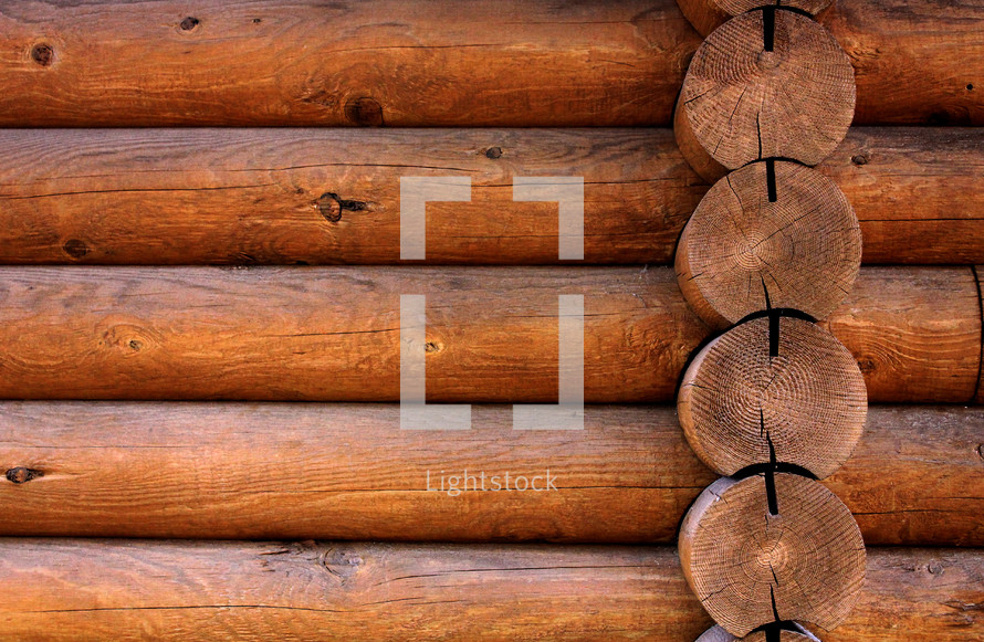 logs in a log cabin