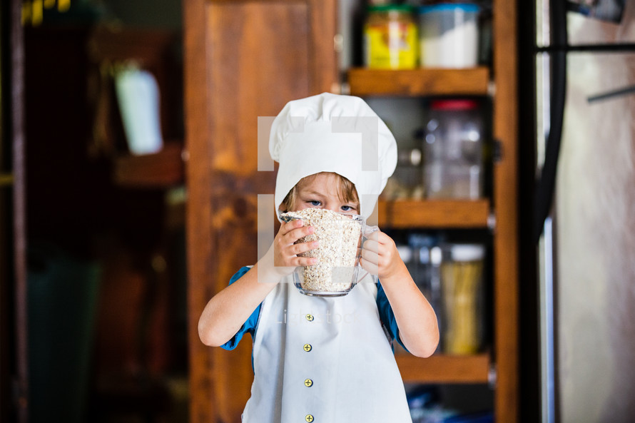 a child baking in the kitchen 