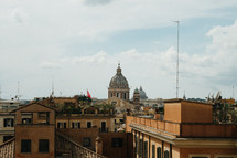 view of the dome of St Peter's Basilica in Rome 