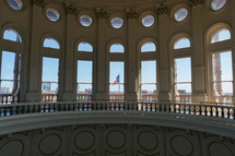 View of the Texas flag from the Capitol dome in Austin 