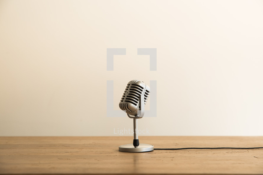 microphone on a table 
