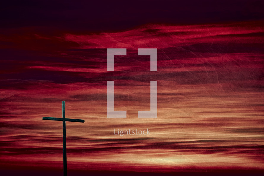 cross against a red sky 
