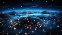 Global network connection and global datas exchanges over the planet Earth