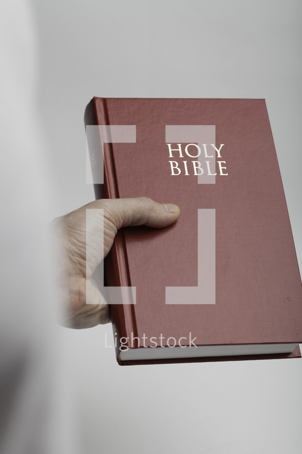 hand holding a Holy Bible 