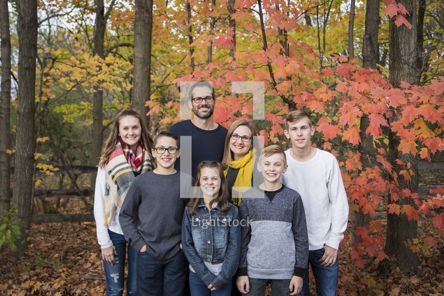 family photo outdoors in fall 