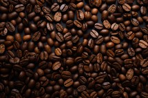 coffee beans on a dark background, can be used as a background