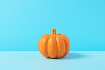 Pumpkin on a blue background. 3d render illustration.
