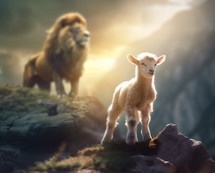 Lamb stands boldly because the Lion is behind.