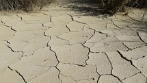Cracked Dry Sand Caused By Global Warming