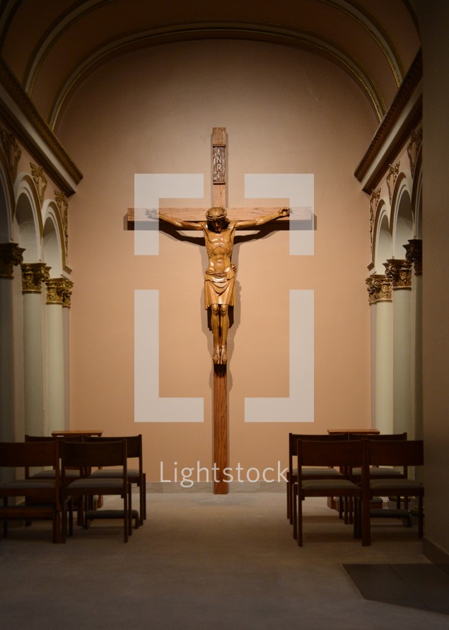 crucifix in a chapel 