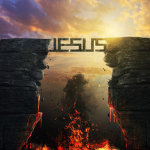 Jesus bridge over fiery ravine 