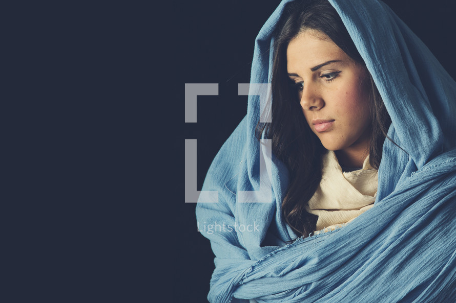 Mary in a blue shroud 