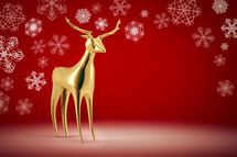 gold deer and snowflake border 