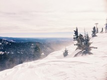 snowy mountain top view