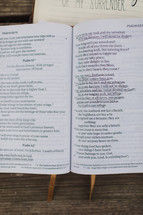 underlined scripture in a Bible 