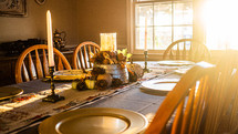 set dinner table at Thanksgiving 