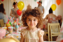 A little girl at a birthday party