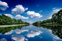 The Washington Monument reflection pool in Washington DC