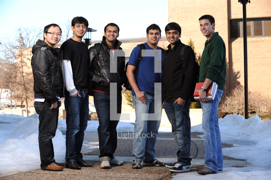 a group of diverse male students 