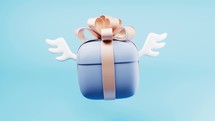 Loop animation of gift box with cartoon style, 3d rendering.
