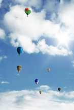 hot air balloons in the sky 