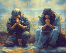 Jesus prays with soldier