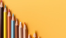 Back to school colors pencil background and copy space
