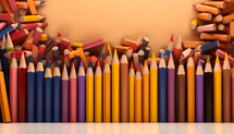 Back to school color pencil concept