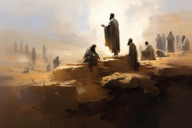 Jesus preaching in the desert