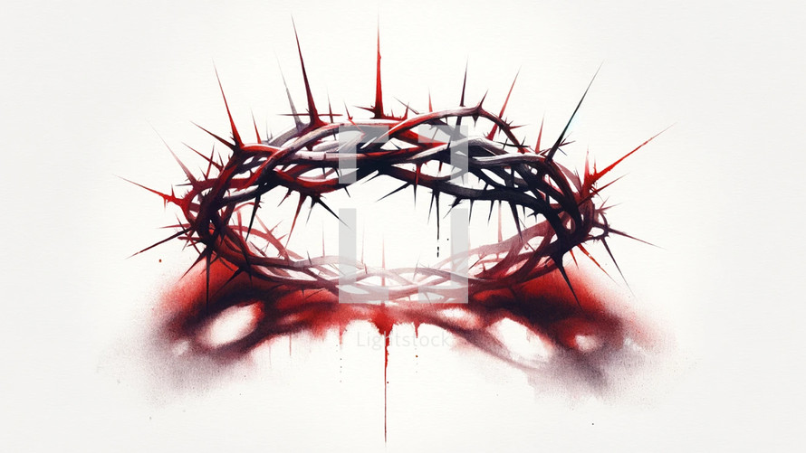 The Crown of Thorns in Red and Black Ink