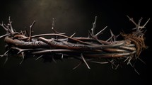 Illustration of a crown of thorns on a black background