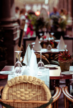 a small table setting in a restaurant 