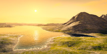 dream mood sunset scenery landscape 3D illustration