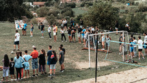 Teens playing games in the park