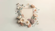 a minimal, pastel spring floral frame for text