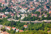 aerial view over Stuttgart 