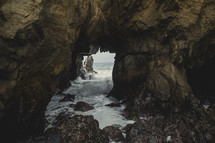 ocean water in a sea cave