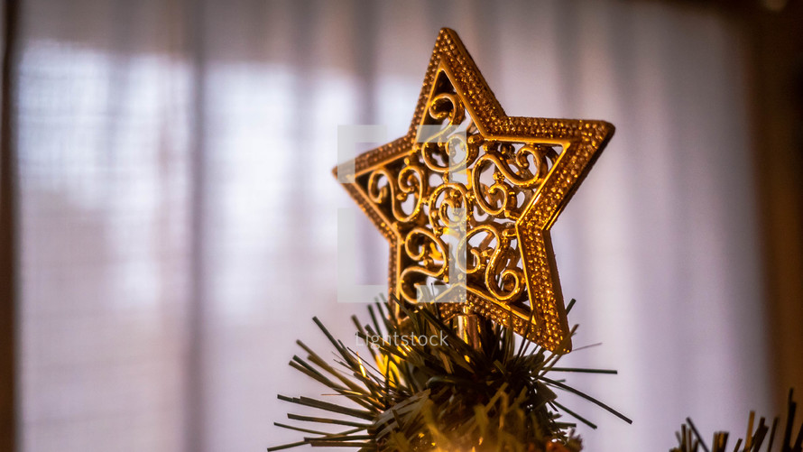 star on top of a Christmas tree