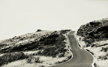 narrow mountain road in Hawaii
