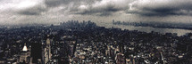 New York City under cloudy skies 