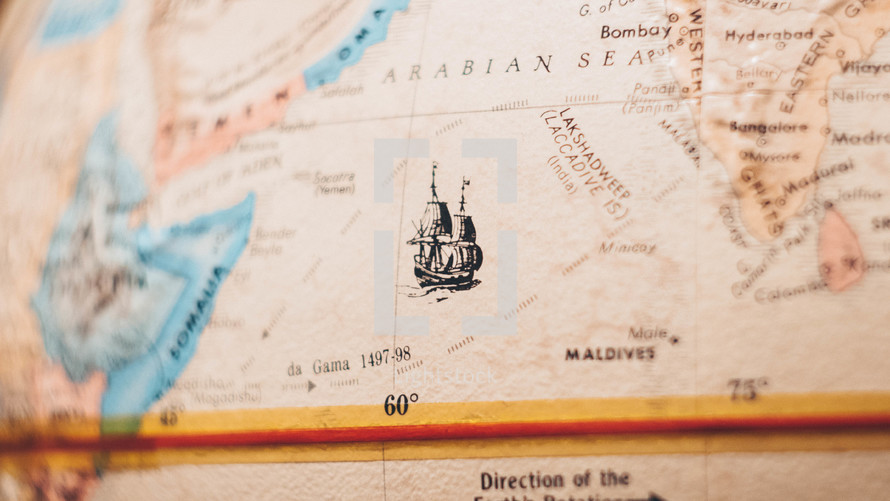Arabian Sea on a map 