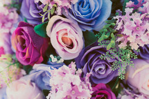 colorful purple rose bouquet 