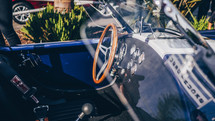 steering wheel on an old car